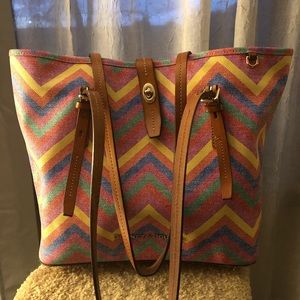 Dooney & Bourke Tote l Rainbow Chevron Pattern